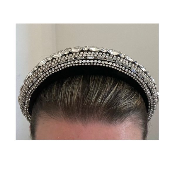 SHASHI Empress Bejeweled Crystal Headband with black velvet main image 4